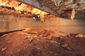 A clean, empty basement in in La Grange.